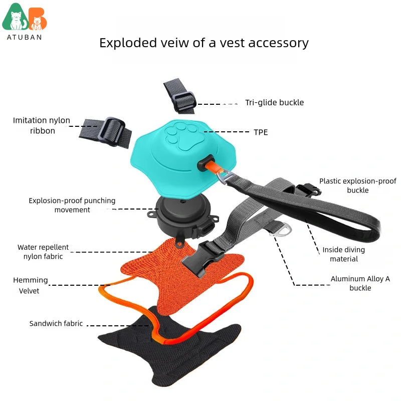 2-in-1 Dog Harness with Leash - Mixed Color